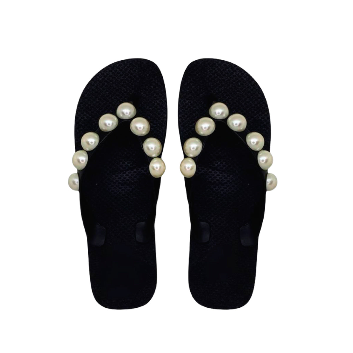 Flip Flops Pearls Negro