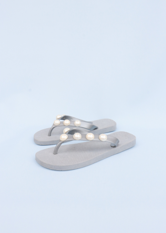 Flip Flops Pearls Plata
