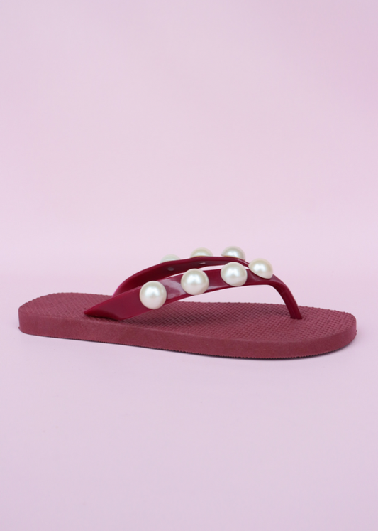 Flip Flops Pearls Vinotinto
