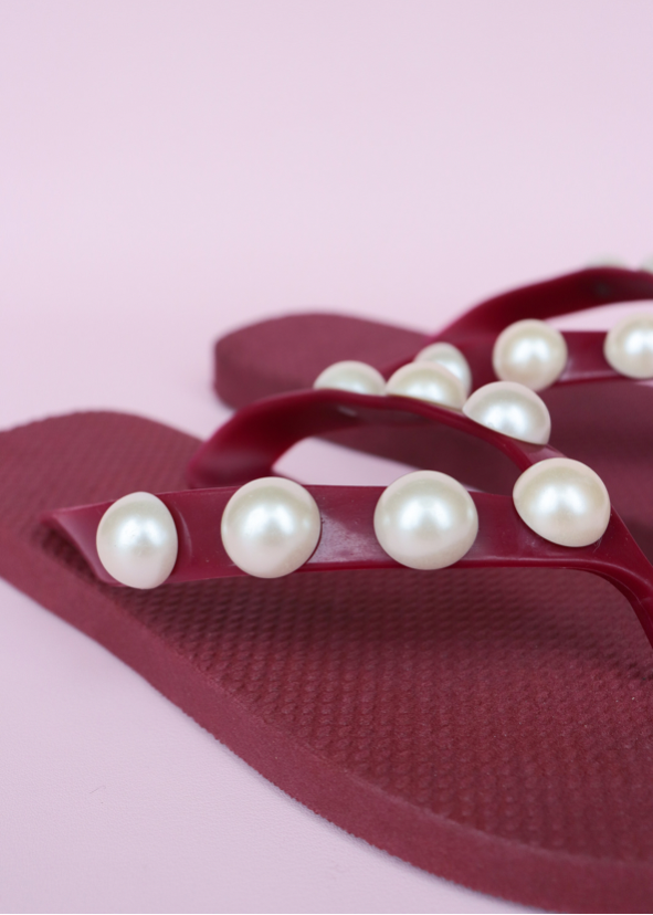 Flip Flops Pearls Vinotinto