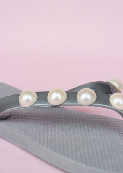 Flip Flops Pearls Plata