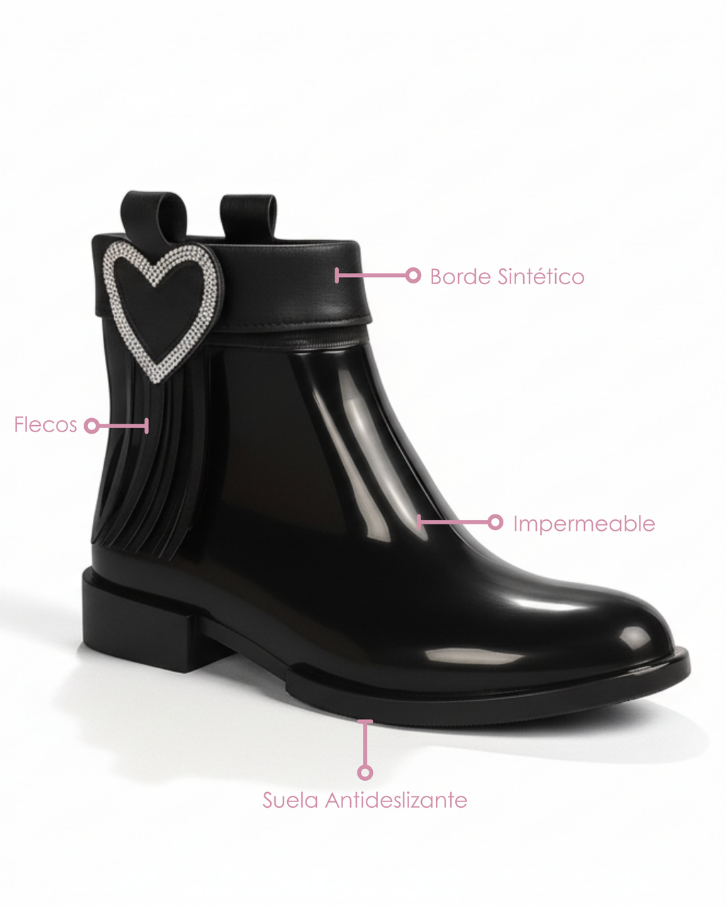 Botines Angelina Lovely con Flecos y Corazón