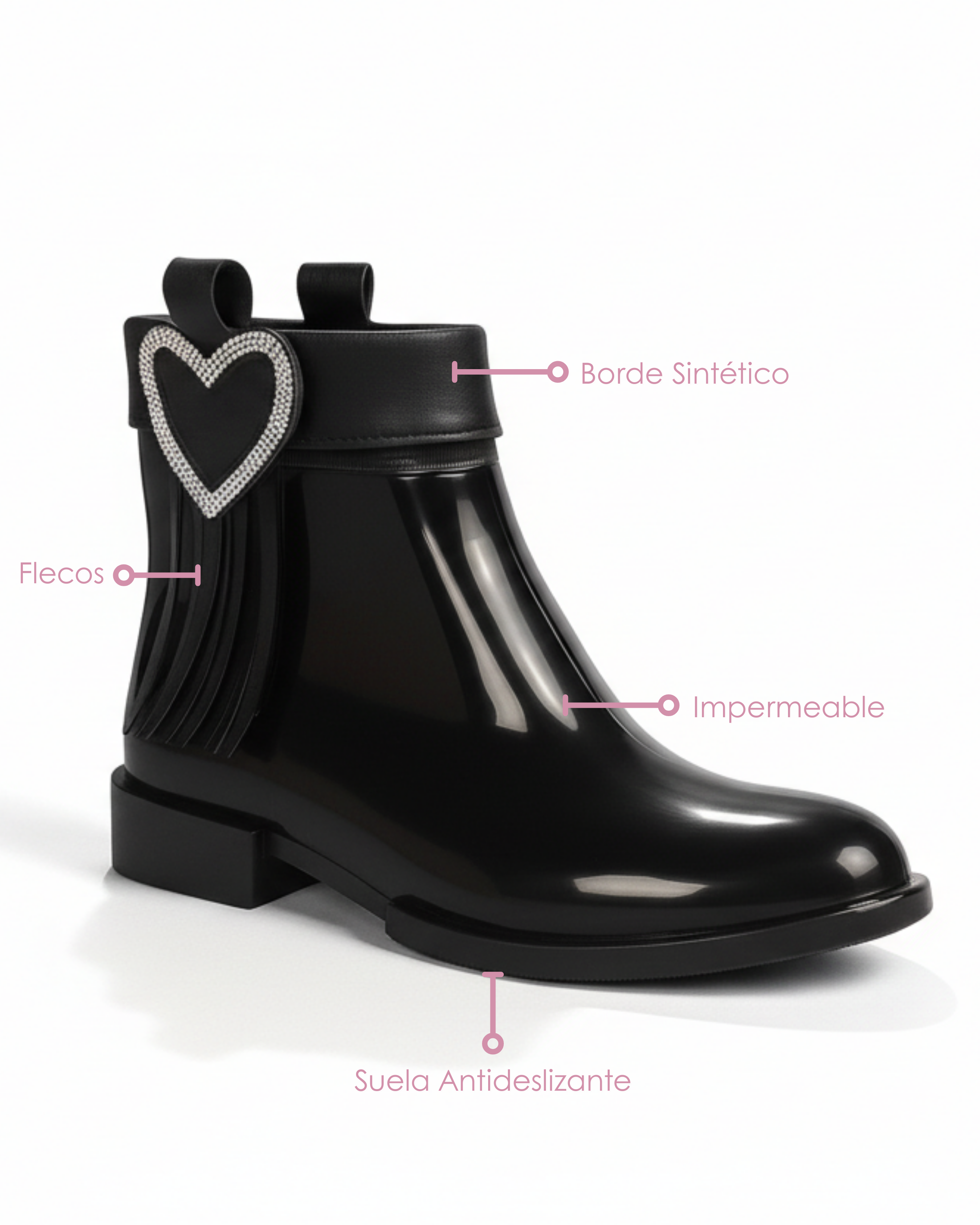 Botines Angelina Lovely con Flecos y Corazón