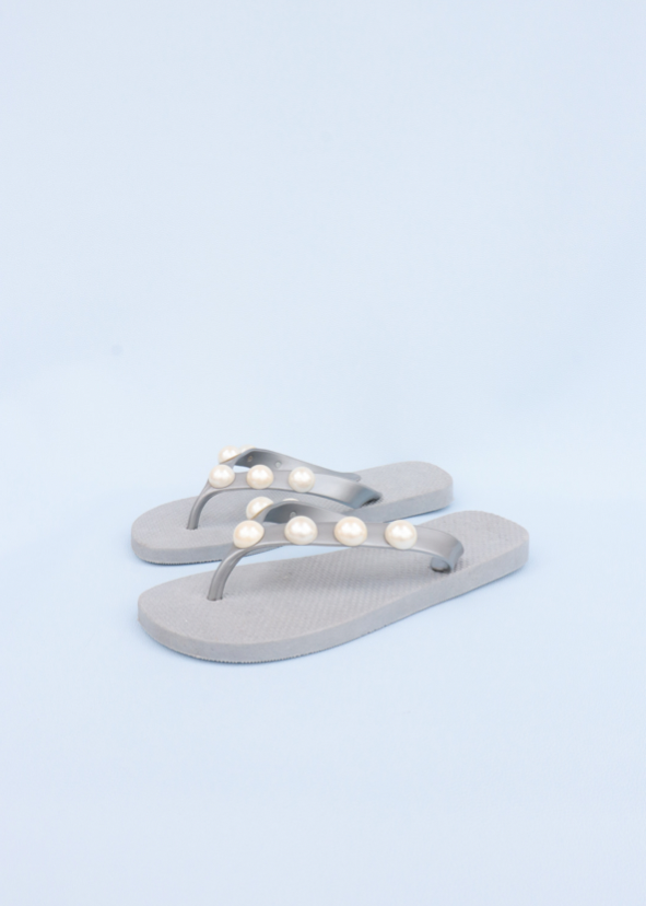 Flip Flops Pearls Plata