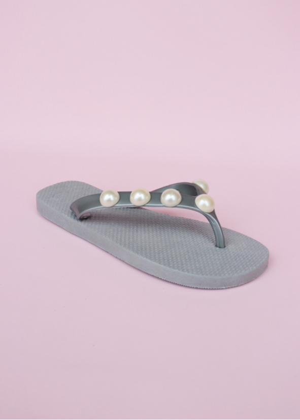 Flip Flops Pearls Plata
