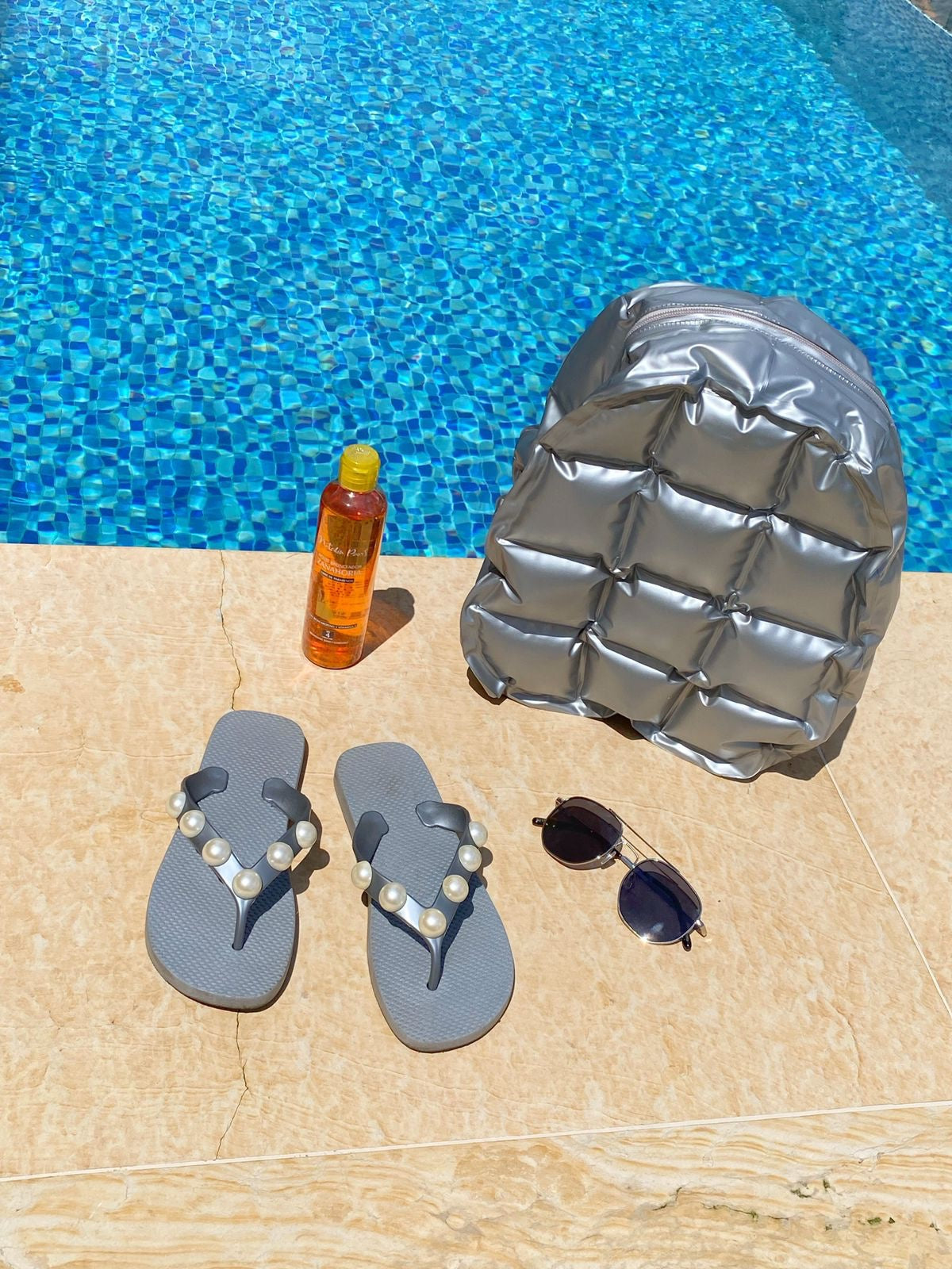 Flip Flops Pearls Plata