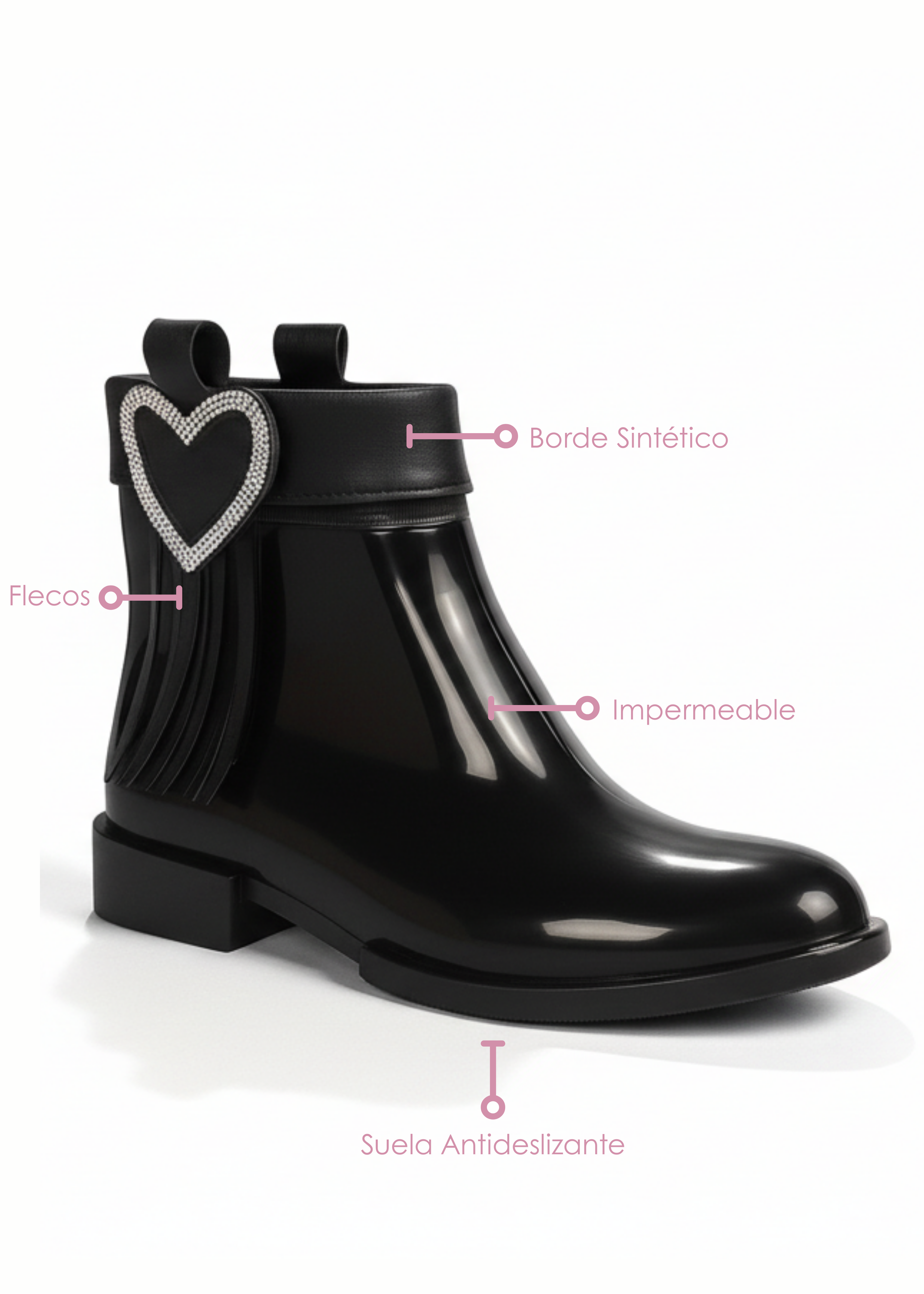 Botines Angelina Lovely con Flecos y Corazón