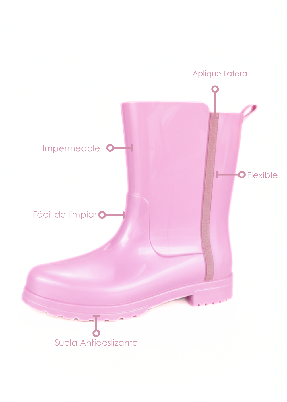 Botas Hanna Glitter con Detalle Lateral