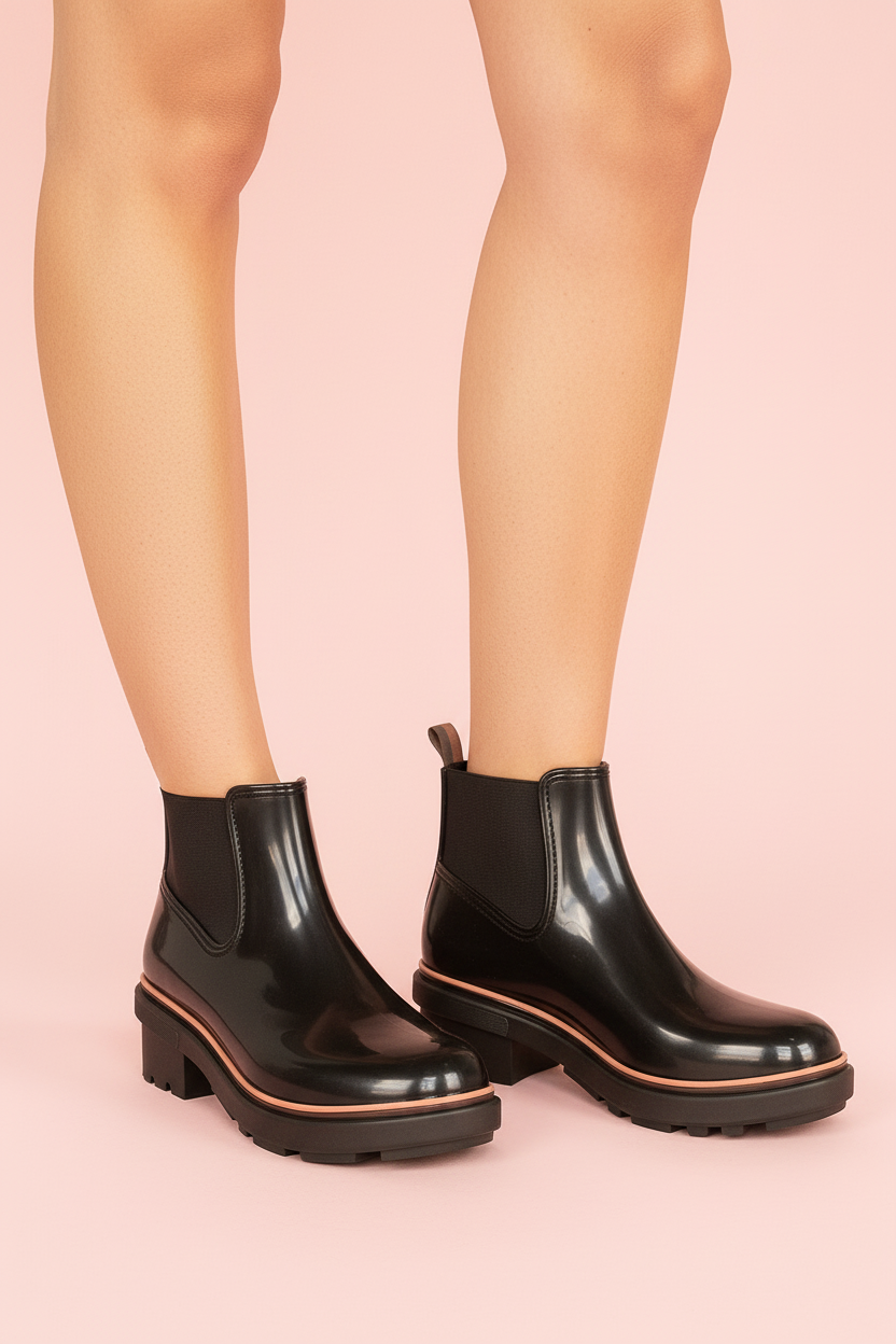 Botines Charlotte Force tipo Chelsea con Aplique bicolor