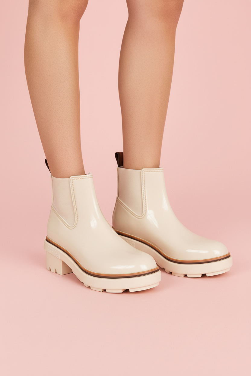 Botines Charlotte Force tipo Chelsea con Aplique bicolor