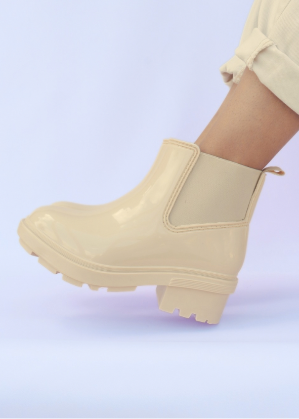 Botas de goma para mujer color arena