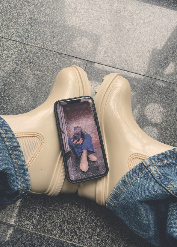 Botas de agua color arena para lluvia