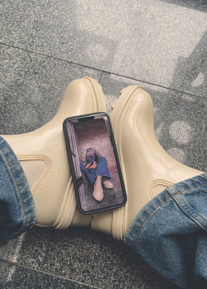 Botas de agua color arena para lluvia