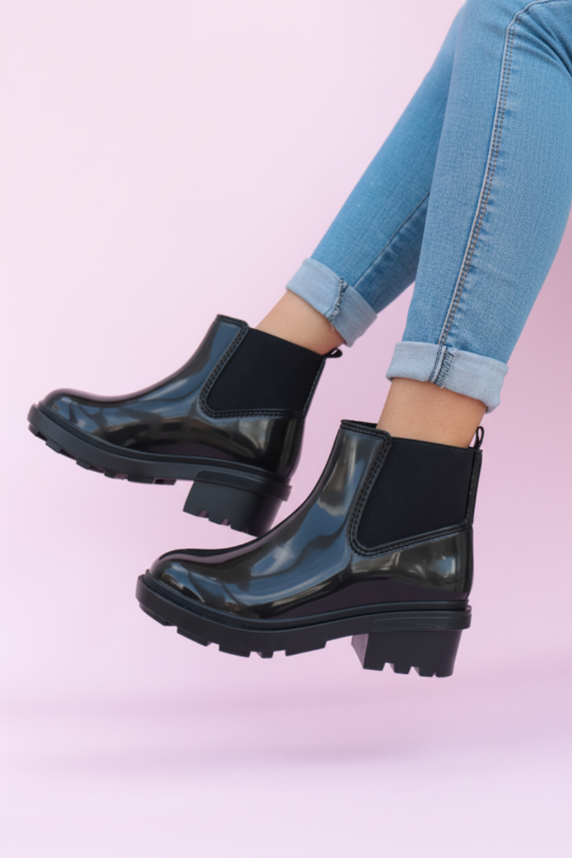 Botas de lluvia color negr