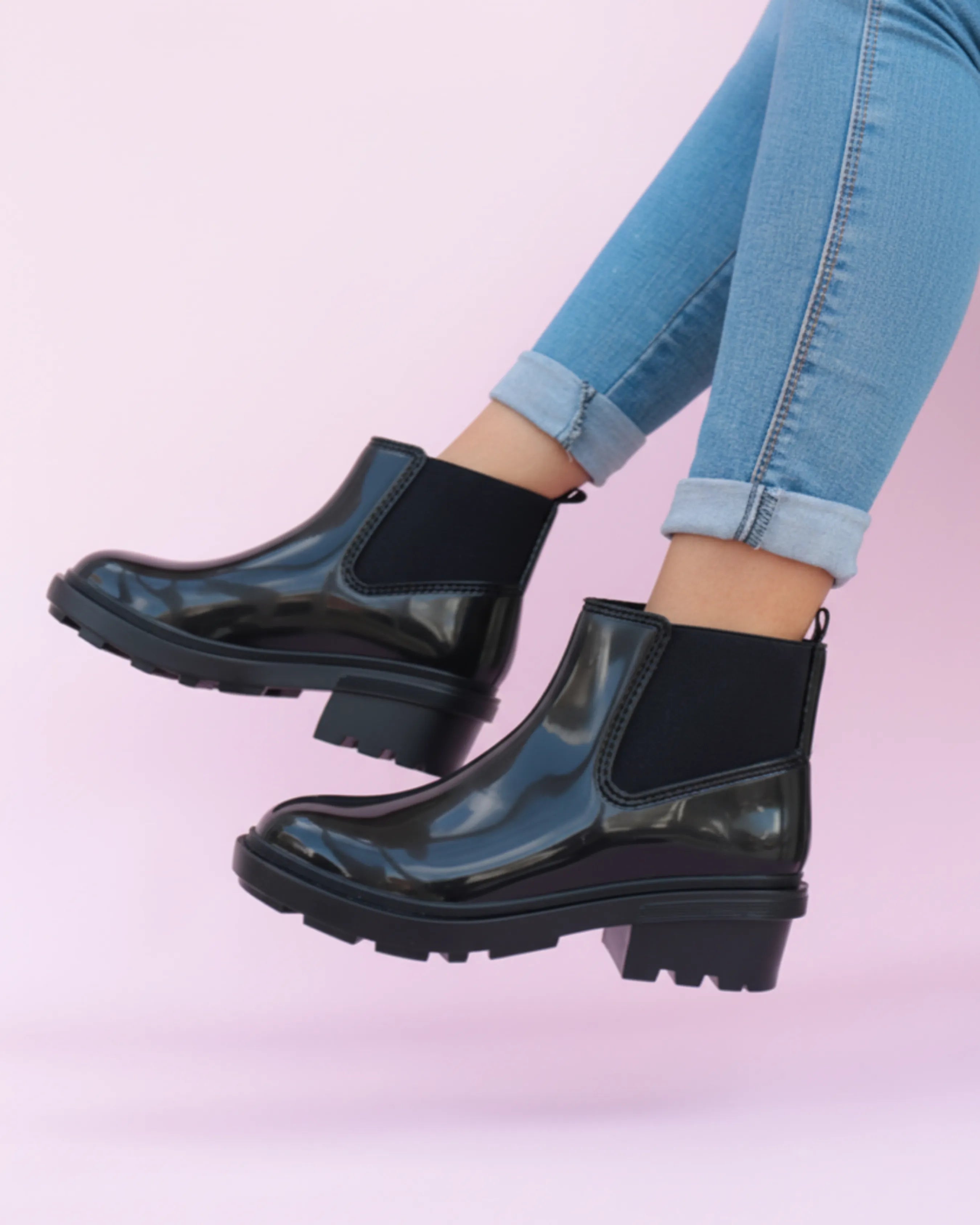 Botas de lluvia color negr