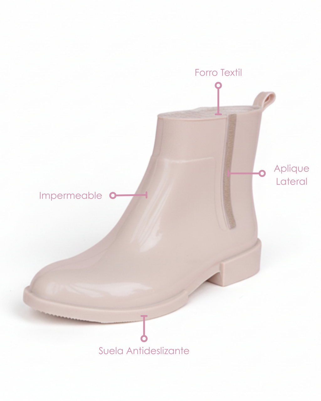 Botines Angelina Glitter detalle en el lateral