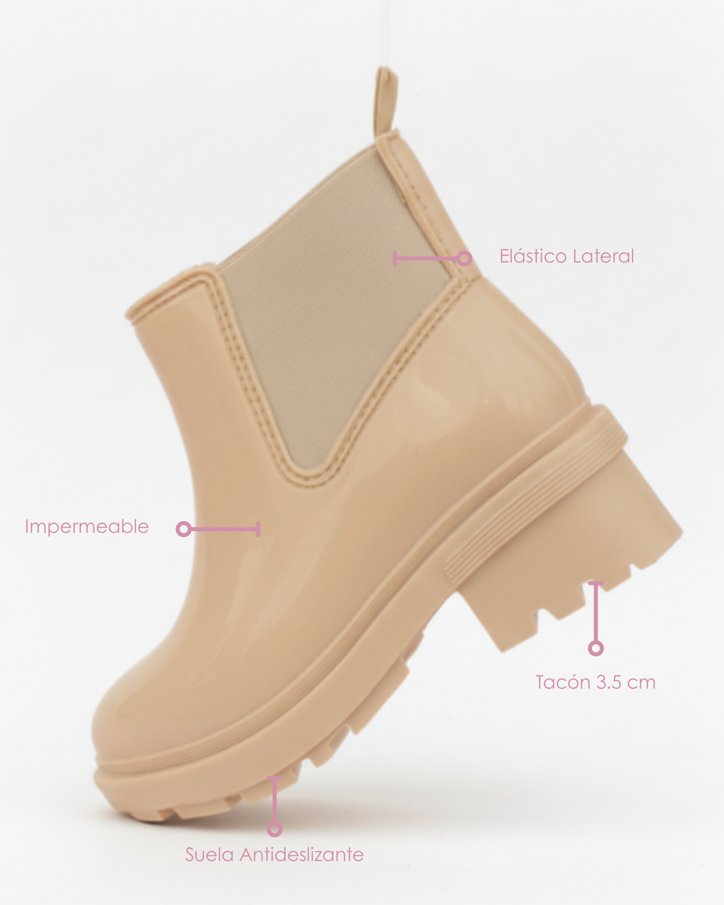 Botines Charlotte en PVC silueta Chelsea