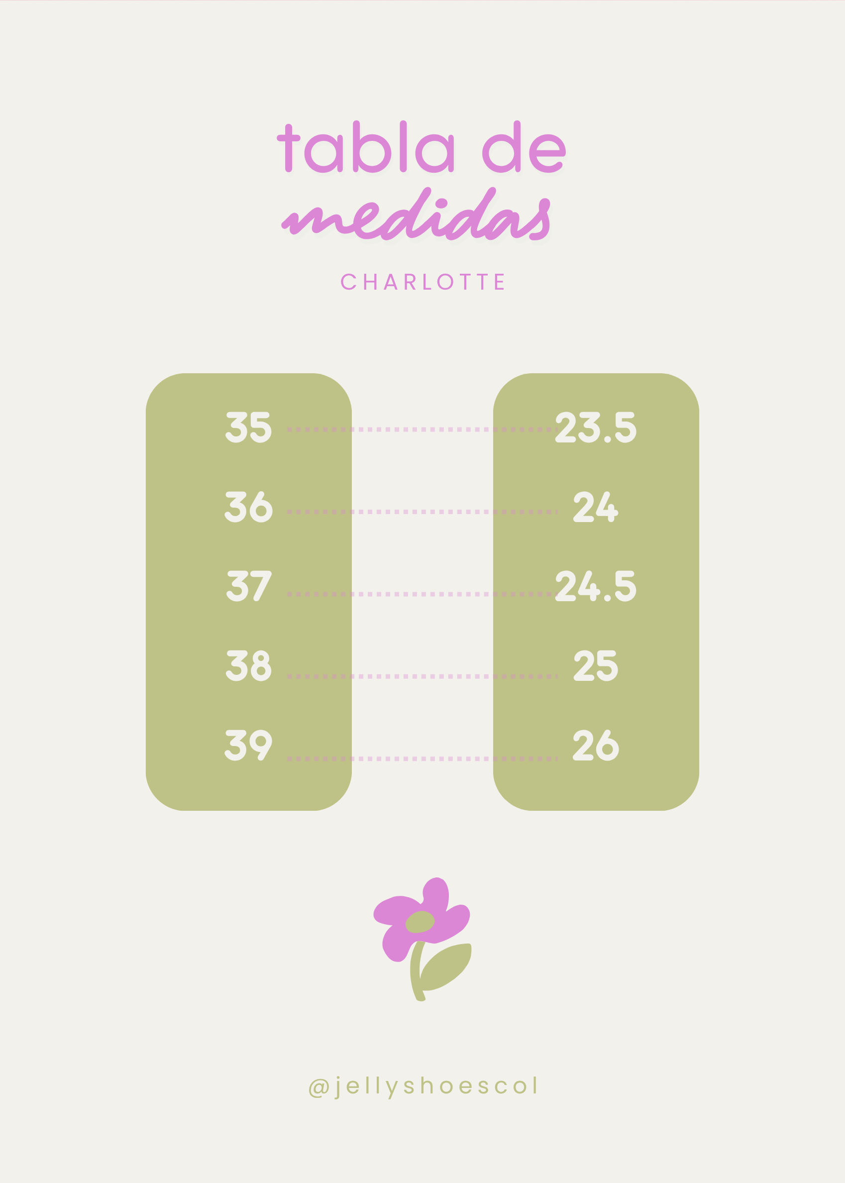 Tabla de tallas de calzado para mujer