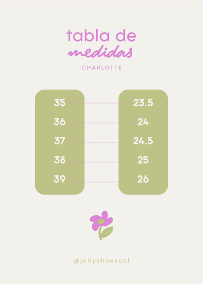 Tabla de tallas de calzado para mujer